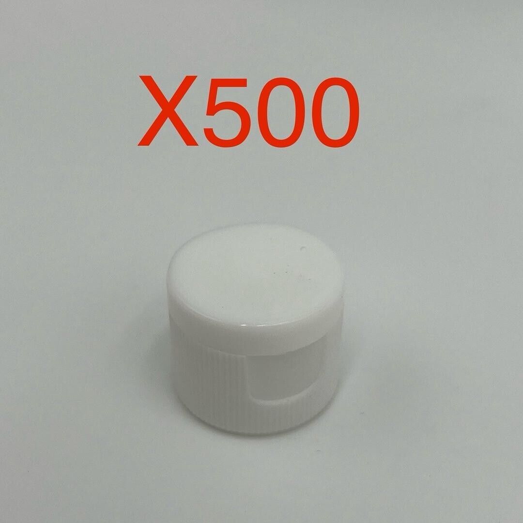 3/4” Flip Top 24-410 Thread Threaded Lids White Plastic 500pk Bulk