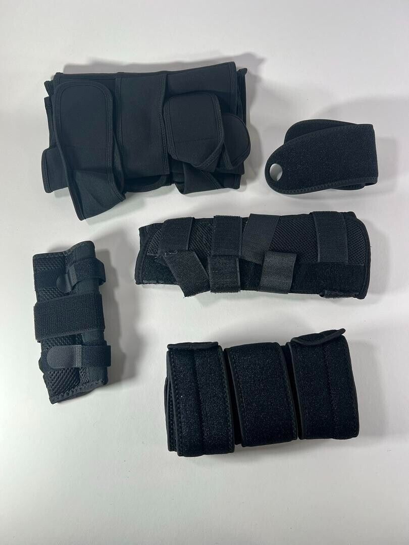 Lot of 5 Braces Injury Sports Soreness Wrist Compression Hand Bracer Knee/Back