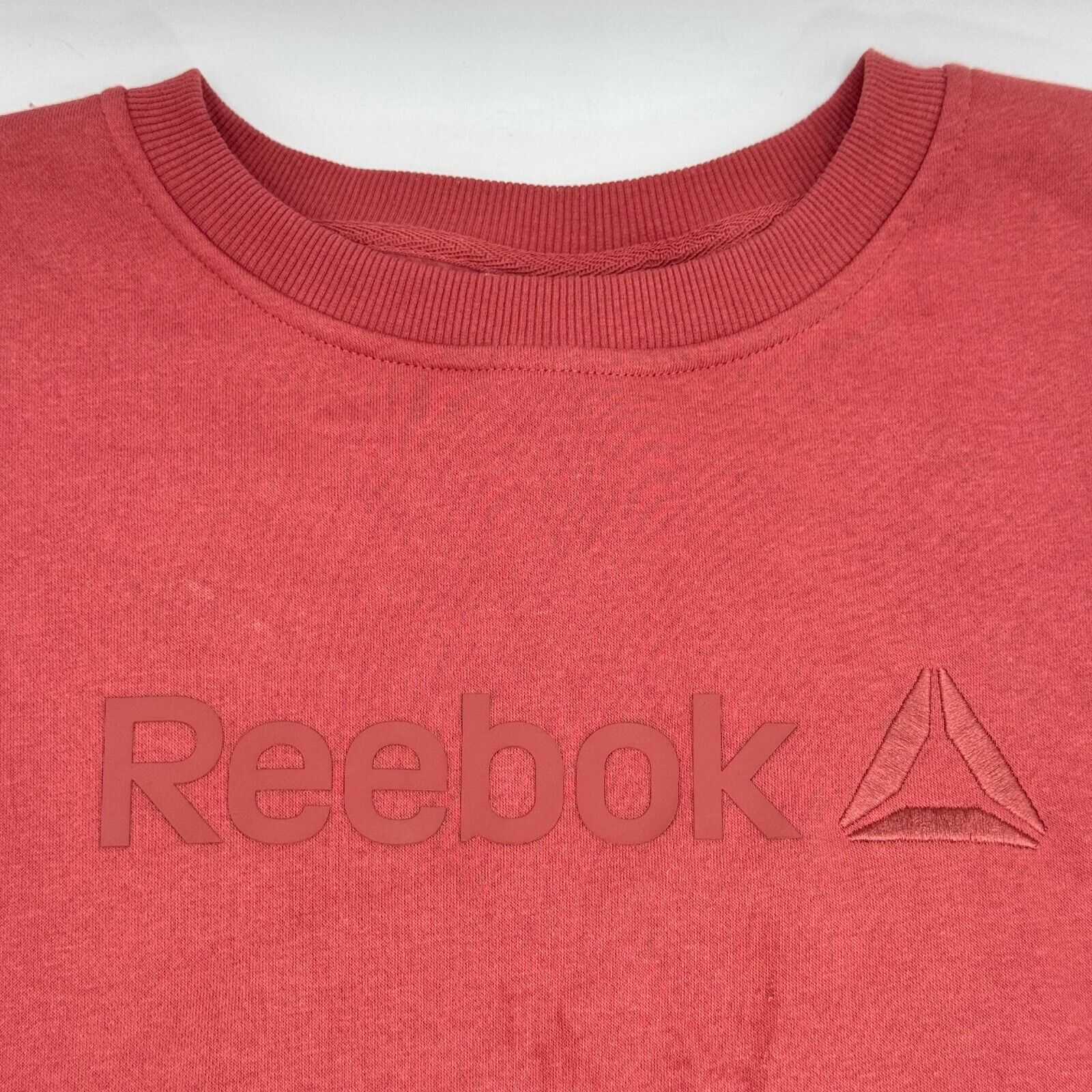 Reebok Womens Regular Dolman Sleeve Cuffed Crewneck Sweatshirt Dusty Red Size L