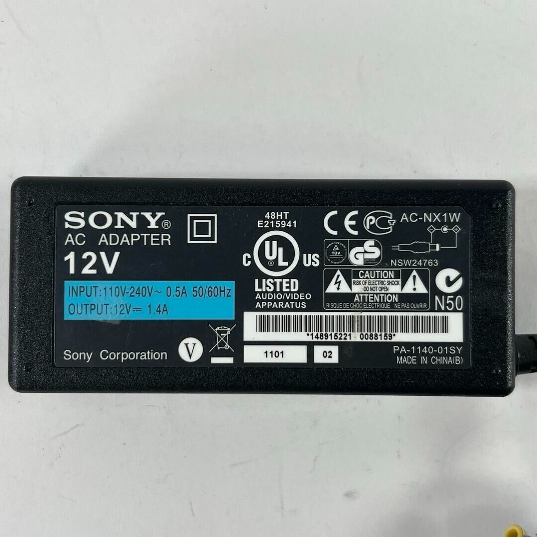 OEM Sony Original AC-NX1W AC Power Adapter 12V DC 1.4 amp