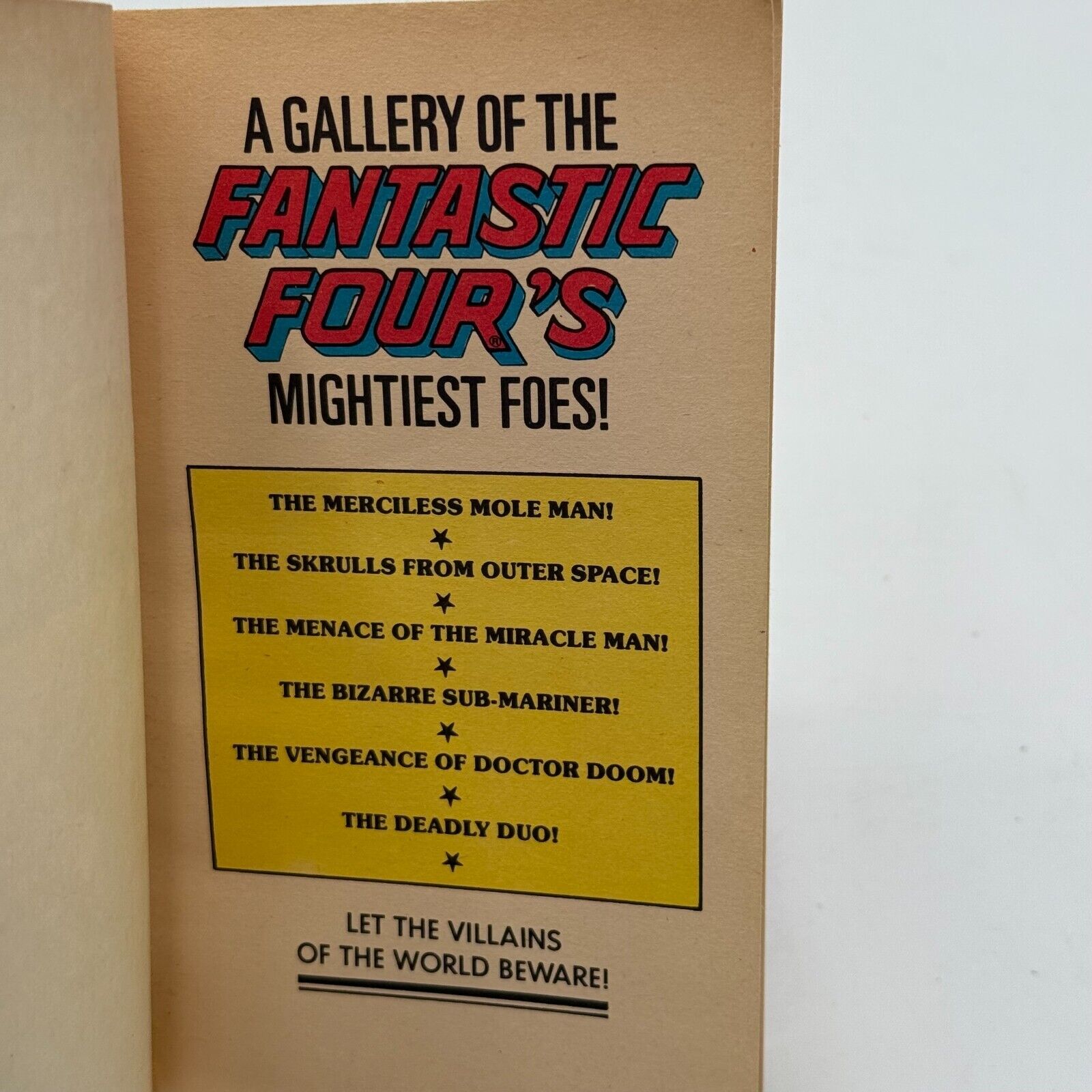 Stan Lee Presents the Fantastic Four Pocket Book Vintage Marvel Comic Issues 1-6