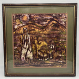 The Shepherd By Mary Stenov Dhahran Nov 17 1988 Framed 21x21 Artwork Matted ~23x