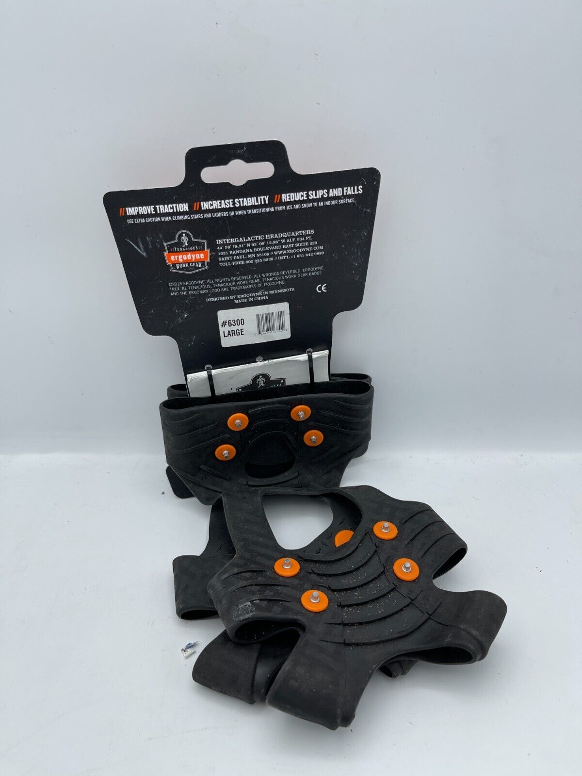 NEW ERGODYNE TREX 6300 Safety Ice Traction Device Fits Large Shoe US 8-11- BLACK