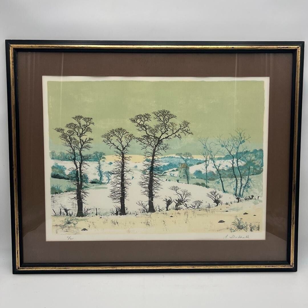 Albert Drachkovitch  Signed/Limited Edition Lithograph Snow Winter Landscape