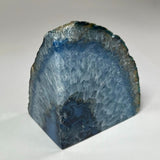 Blue Crystal Agate Geode Cut Polished Brazilian Stone Home Decor Bookend Weight