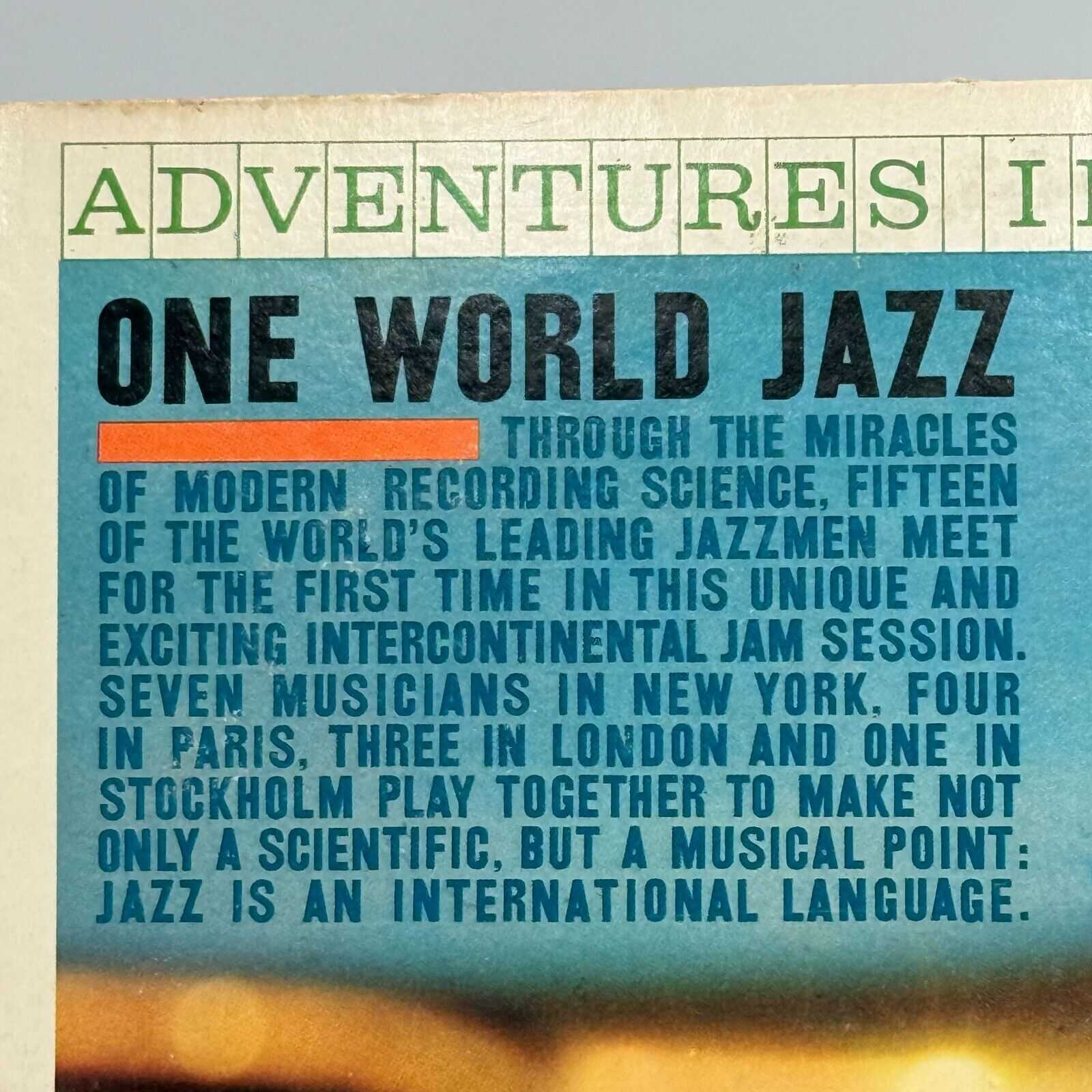 Adventures In Sound: One World Jazz Various WL 162 Colombia Used Vinyl Record