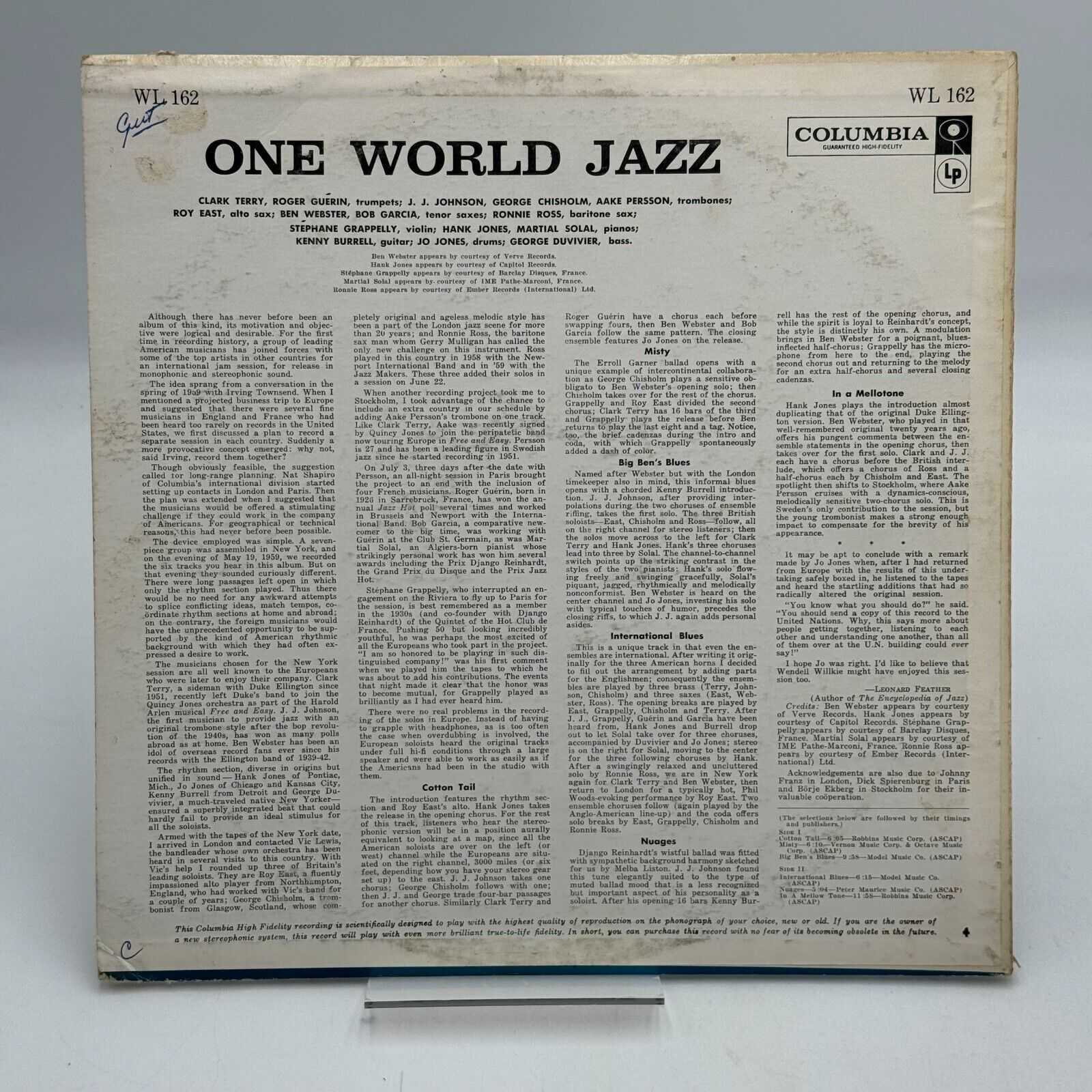 Adventures In Sound: One World Jazz Various WL 162 Colombia Used Vinyl Record