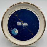 Ashtray 7in Ceramic Orbiting Geophysical Observatory Space Station Earth Stars