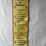 Bell Pull 7x35in Bannerette 10 Commandments Wall Hang Yellow Crown Christian