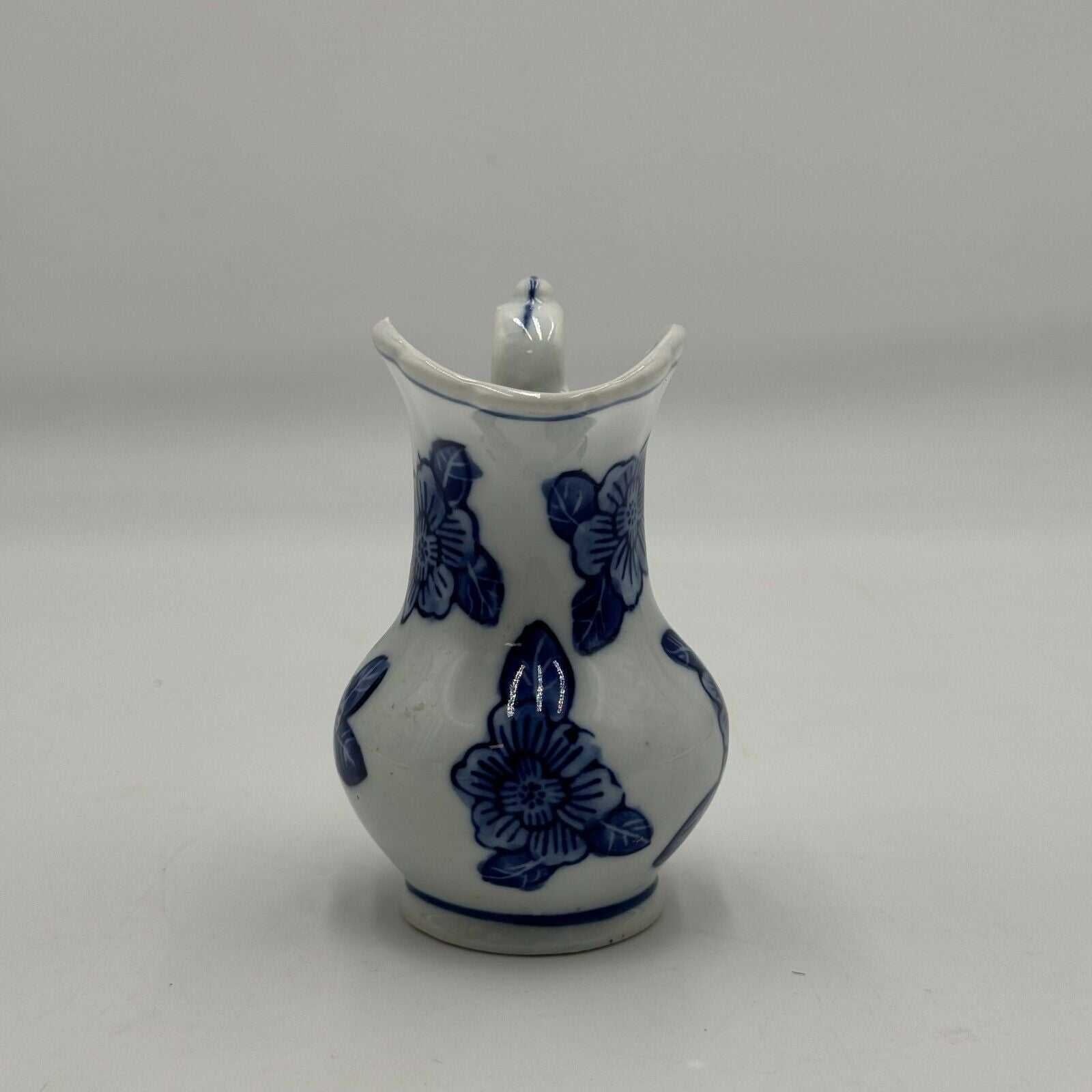 Bella Casa by Ganz Mini Vase Pitcher Blue White Floral 4”