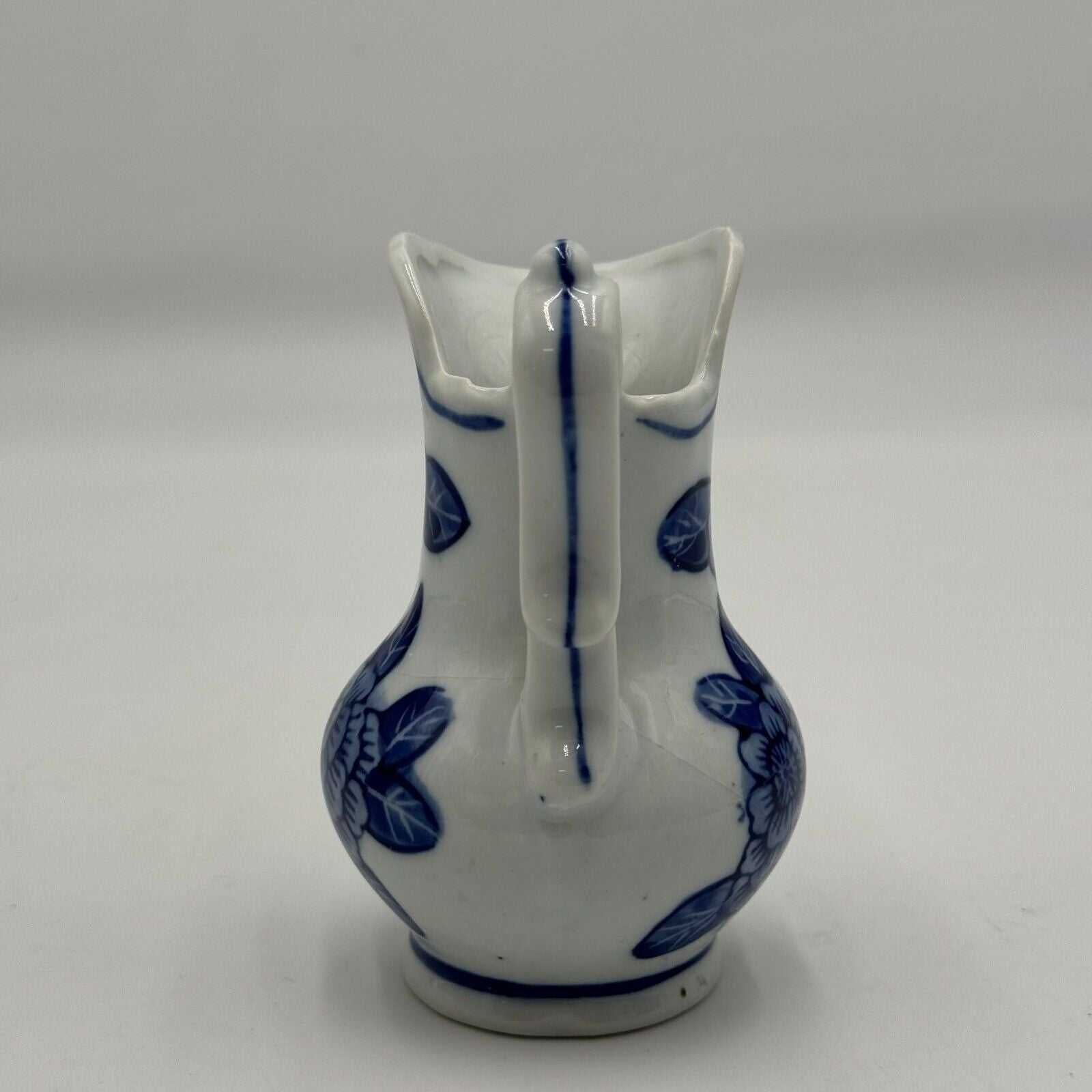 Bella Casa by Ganz Mini Vase Pitcher Blue White Floral 4”