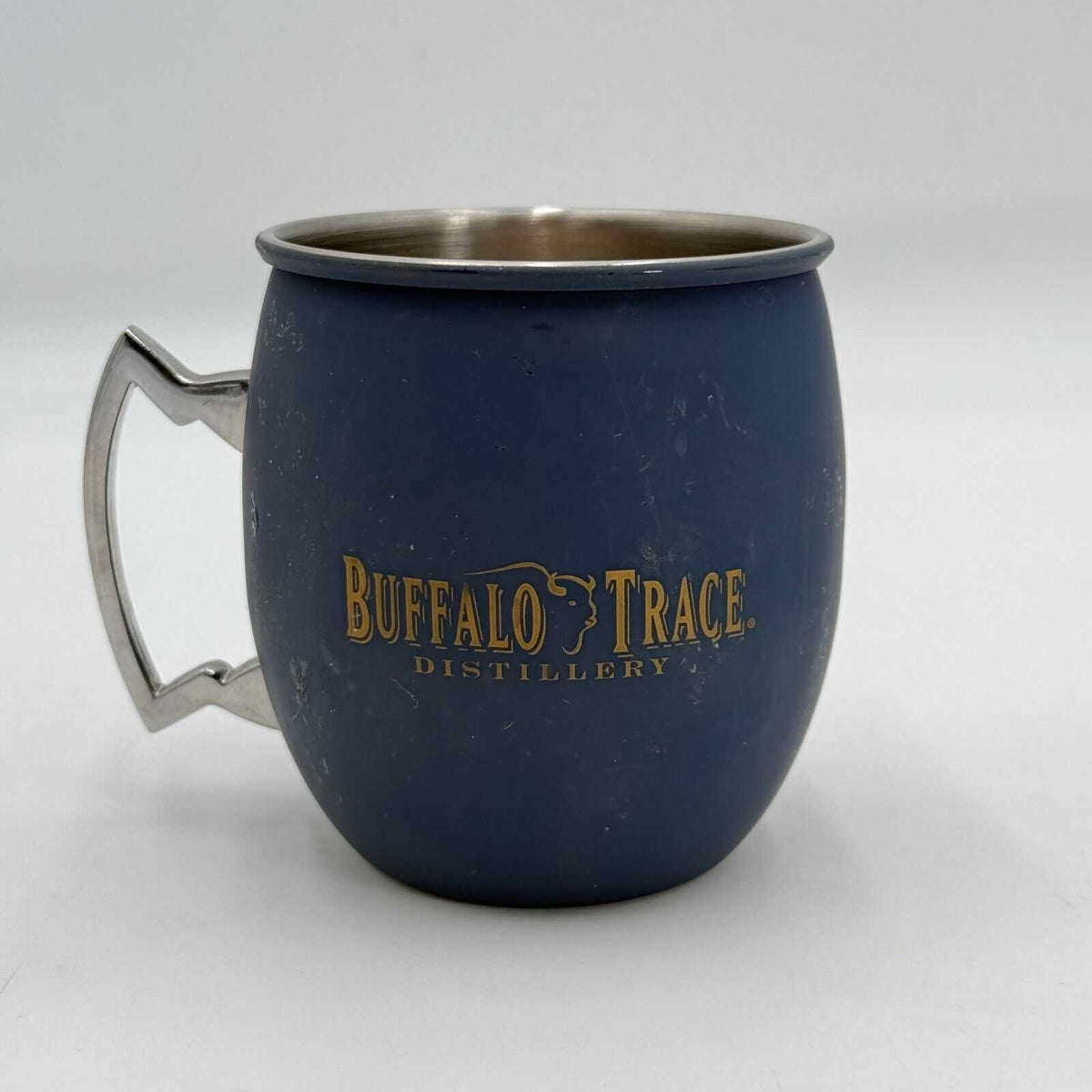 Buffalo Trace Moscow Mule Wheatley Vodka Aluminum Mugs Handle 16 oz Navy Blue