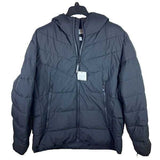 Calvin Klein Men's Sherpa Lined Hooded Chevron Puffer Jacket Stretch Blue Size L