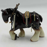 Ceramic Clydesdale Figurine Horse Blinders Harness With Bridle Collectible Decor