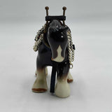 Ceramic Clydesdale Figurine Horse Blinders Harness With Bridle Collectible Decor