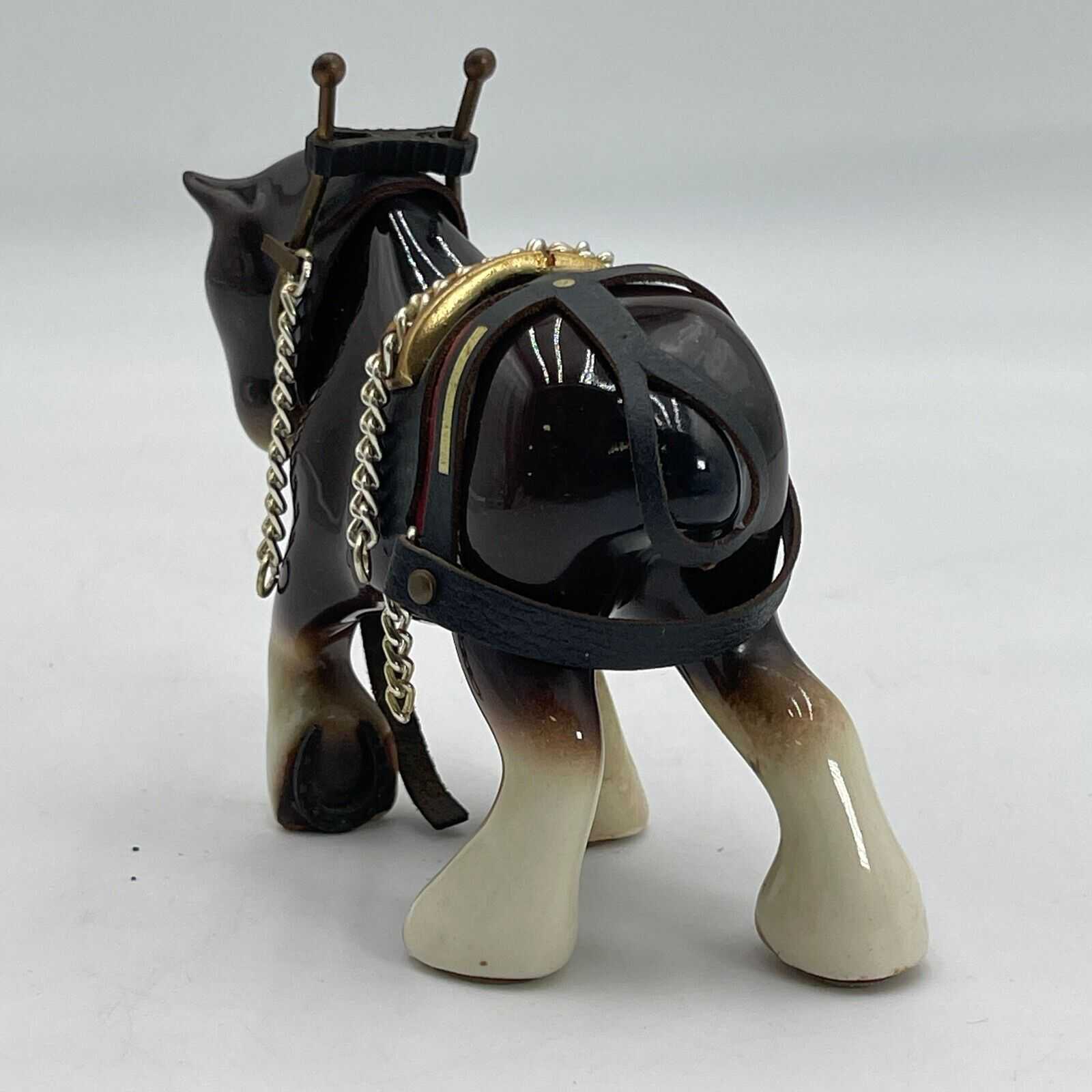 Ceramic Clydesdale Figurine Horse Blinders Harness With Bridle Collectible Decor