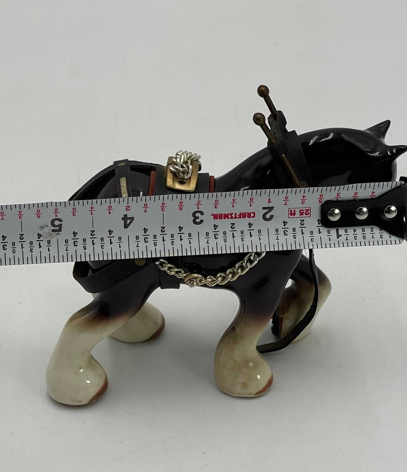 Ceramic Clydesdale Figurine Horse Blinders Harness With Bridle Collectible Decor