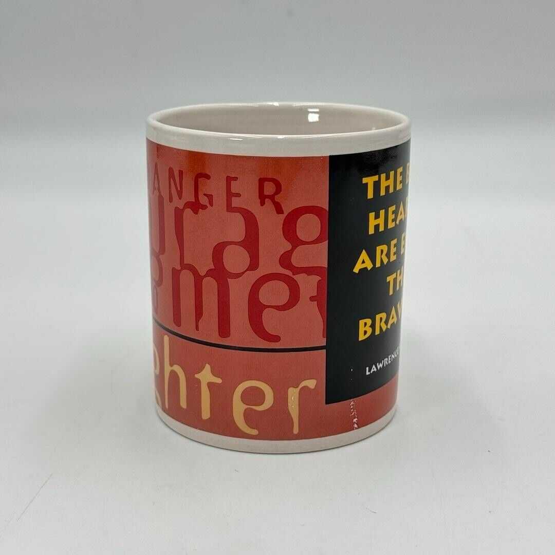 Ceramic Mug Firefighter Hero Bravery Compassion Courage Best Hearts White Red