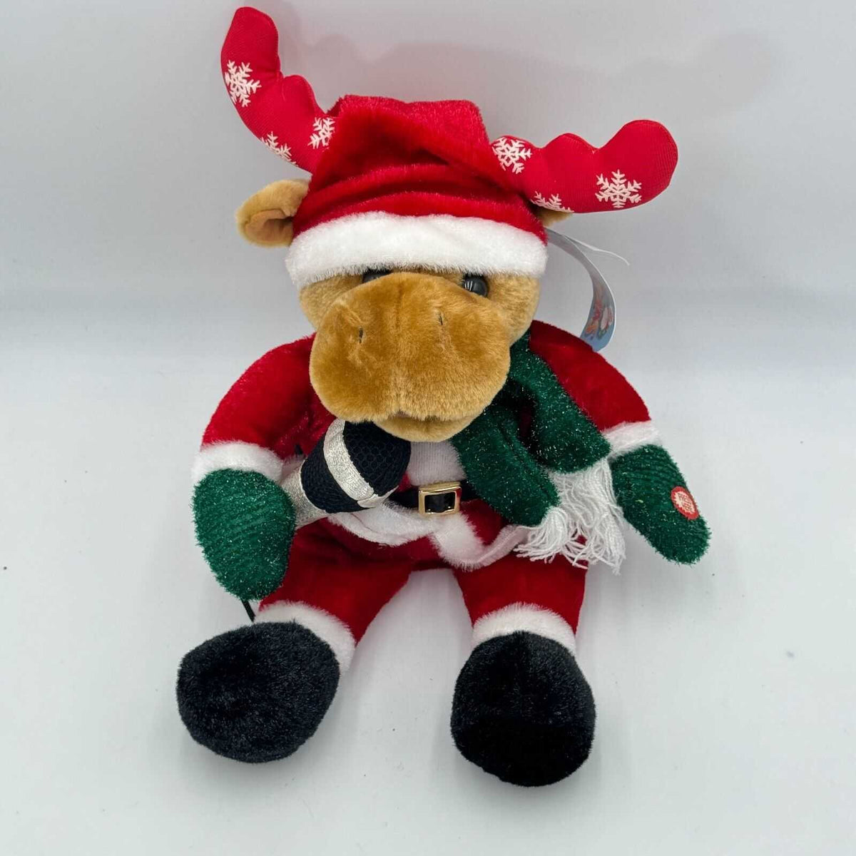 Christmas Moose Singing Dancing Battery Microphone Reindeer Holiday NWT Toy