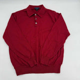 Club Room Red Polo Shirt Button Collar Long Sleeve Dress Shirt Men’s Size Medium