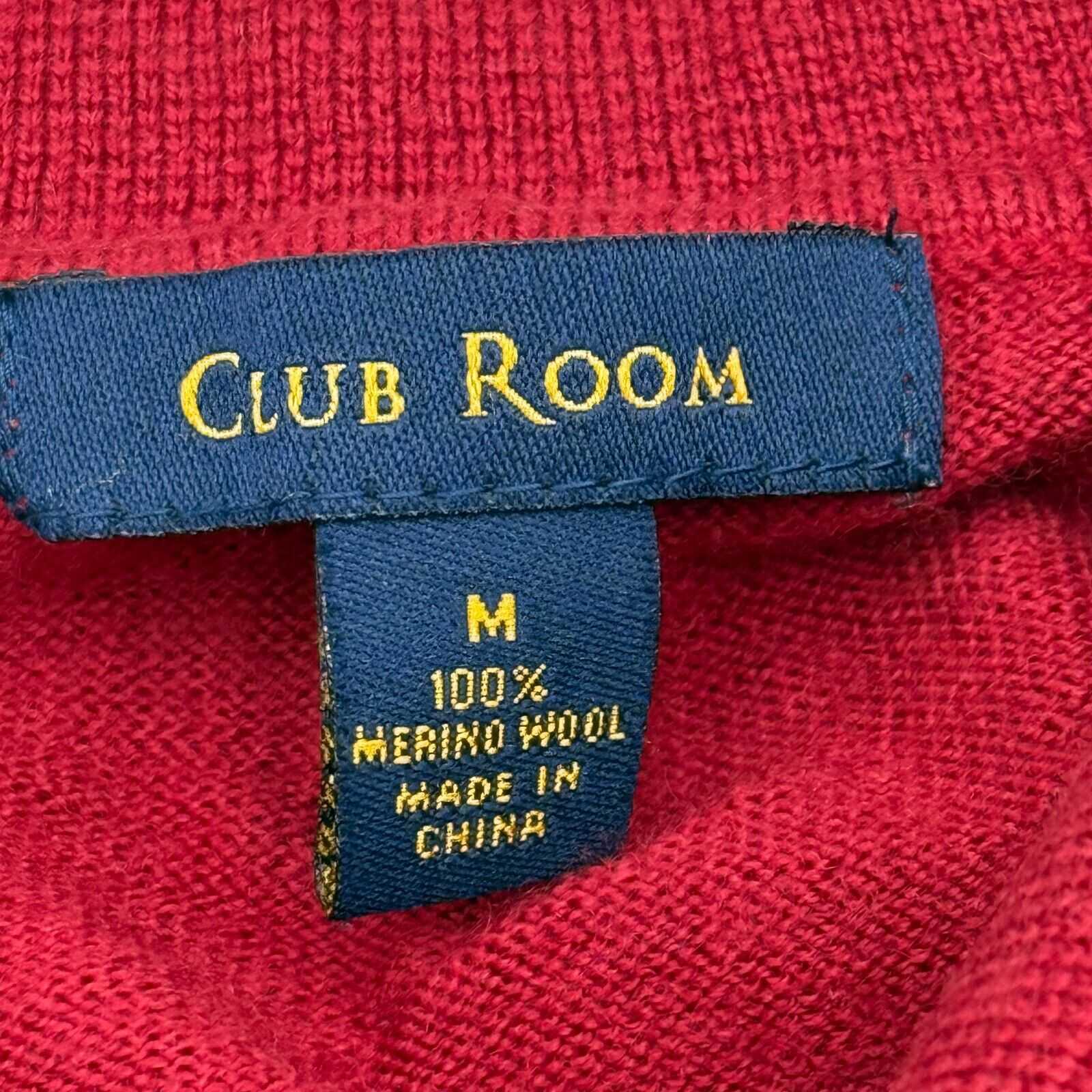 Club Room Red Polo Shirt Button Collar Long Sleeve Dress Shirt Men’s Size Medium