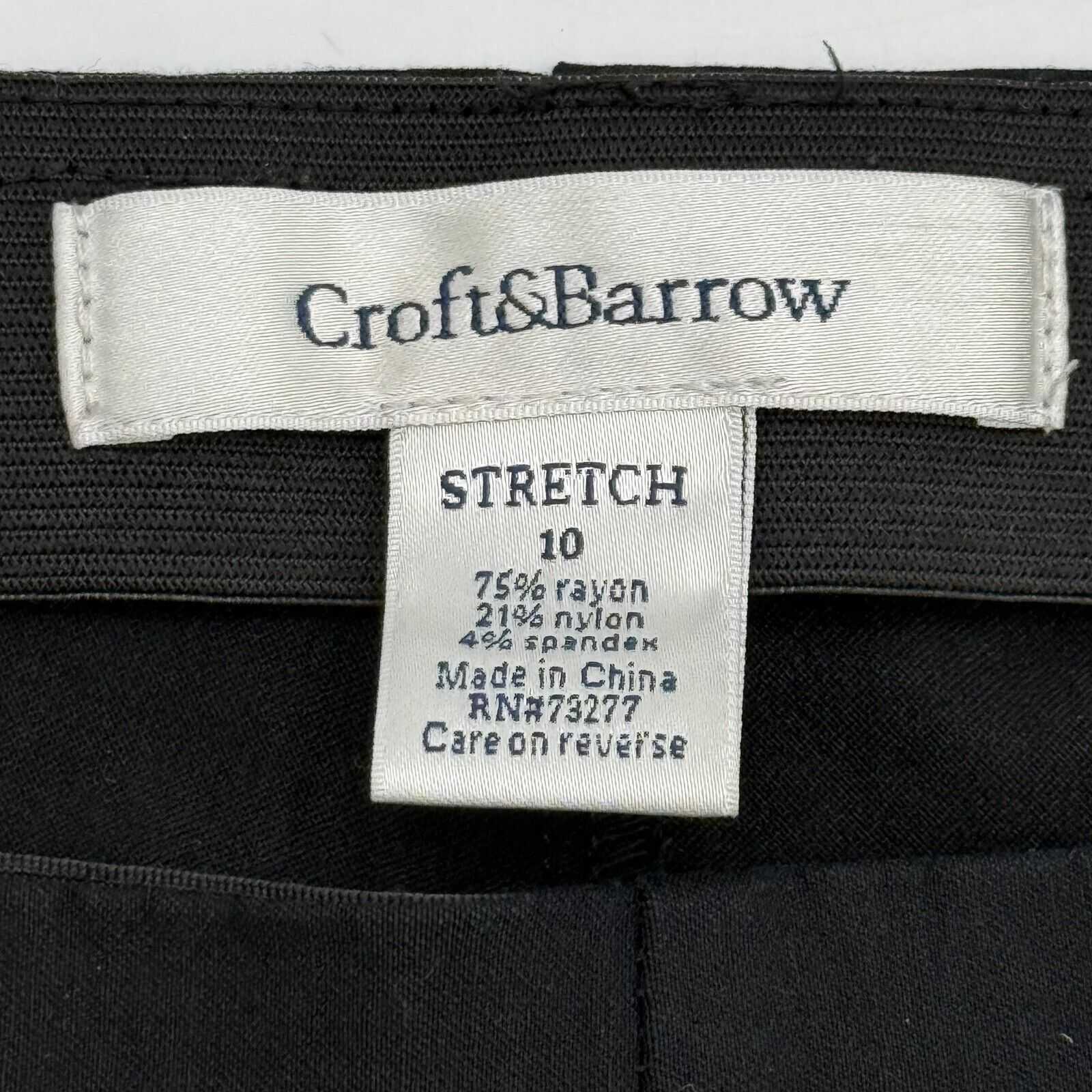 Croft & Barrow Black Leggings Yoga Pants Athletic Sports Stretch Women’s Size 10