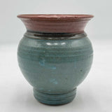 Decorative Ceramic Planting Pot Flower Vase Robbin’s Egg Blue Brown 7" Tall