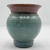 Decorative Ceramic Planting Pot Flower Vase Robbin’s Egg Blue Brown 7" Tall