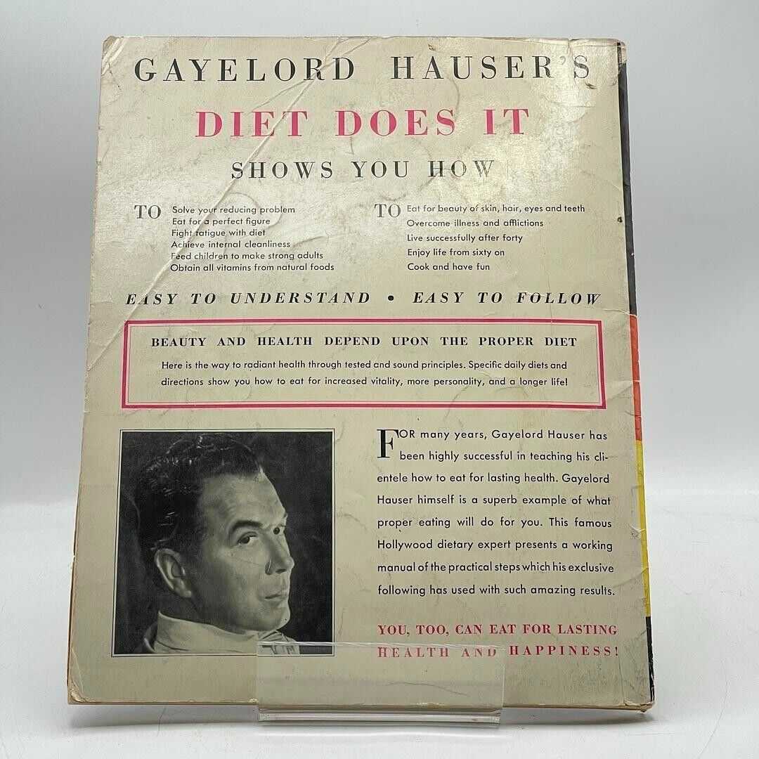 Diet Does It, by Gayelord Hauser PB