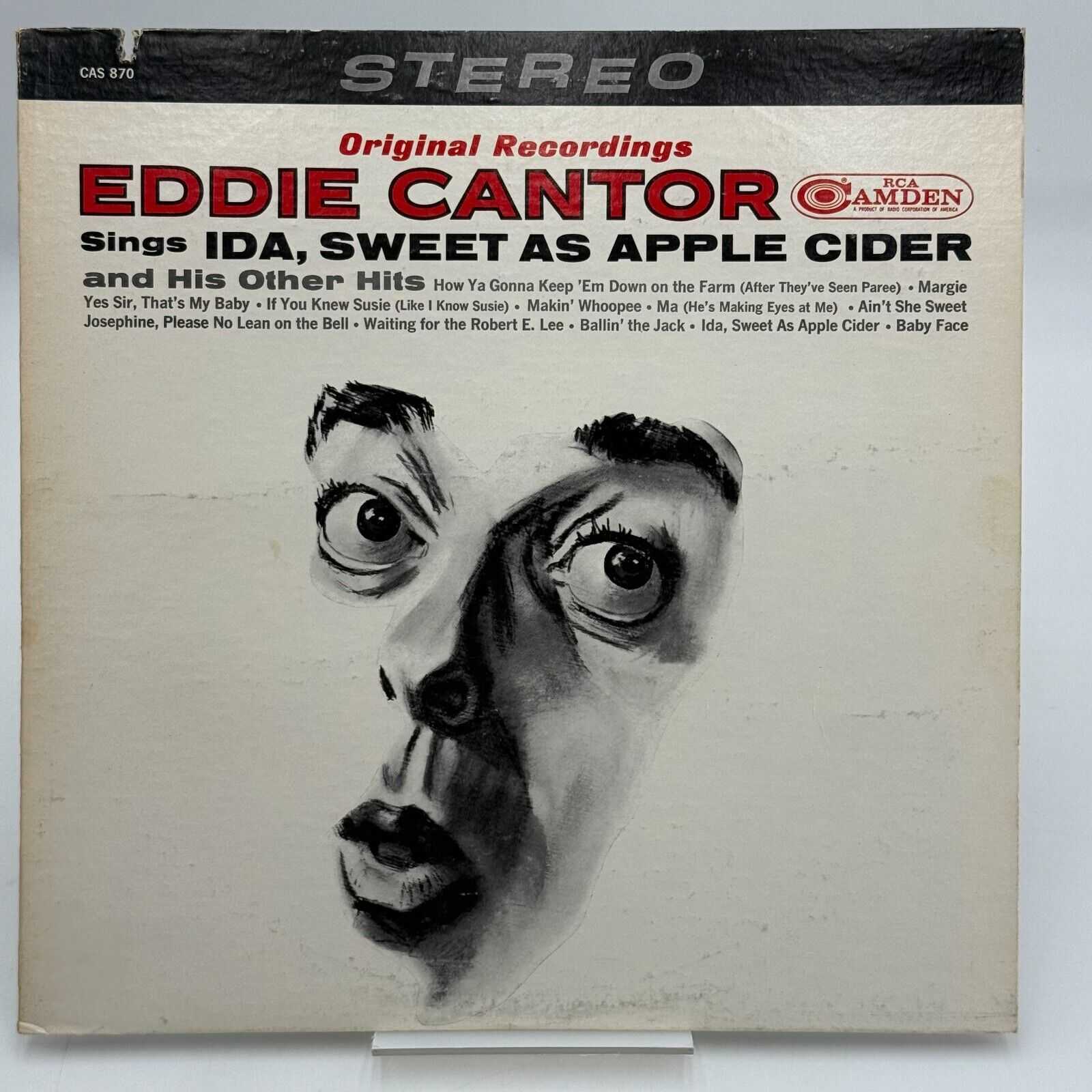 Eddie Cantor LP Sings Ida, Sweet as Apple Cider & Hits - RCA Camden CAS-870