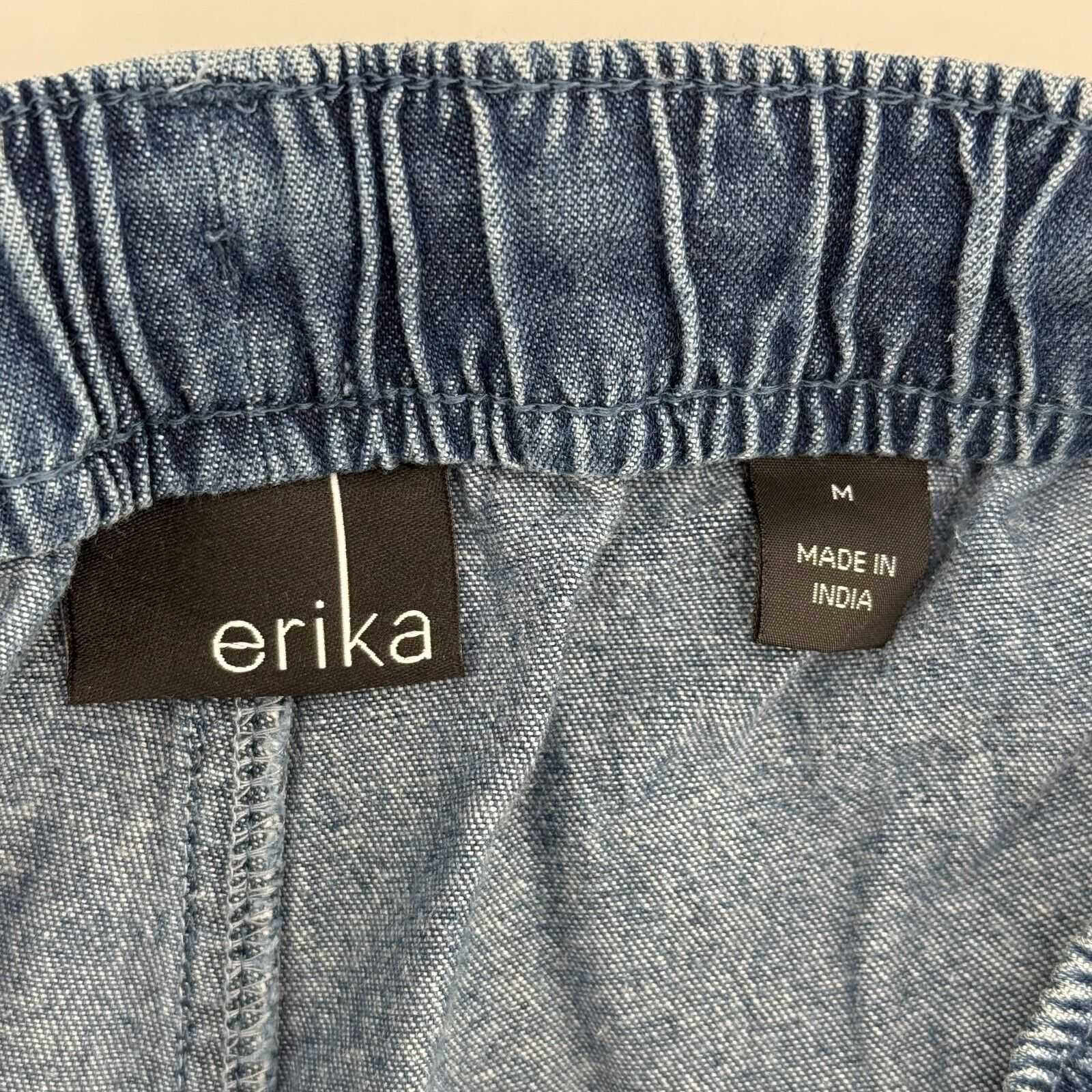 Erika Denin Blue Jean Capri Pants Drawstring Stretch Women’s Size Missy Medium M