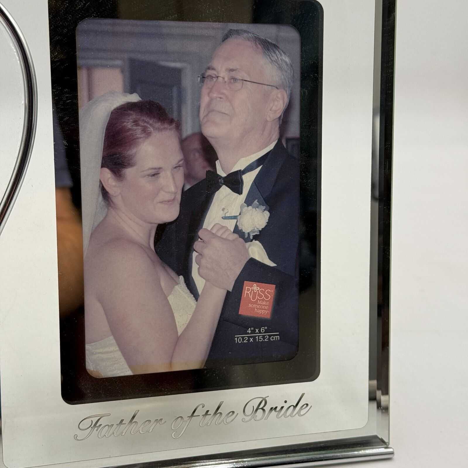 Father Of The Bride Daughter Dance Wedding Photo Frame 4x6 Silver Metal Glass