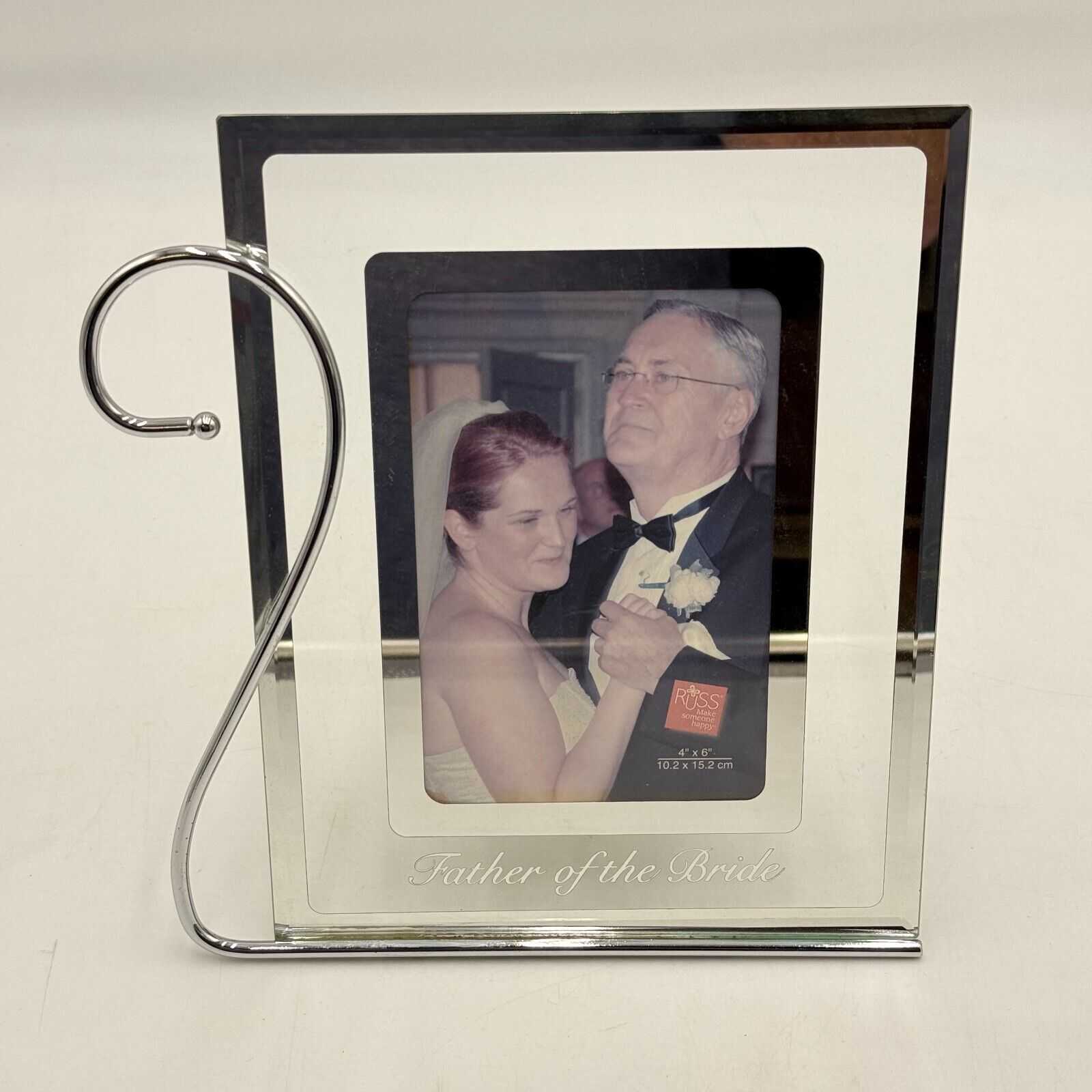 Father Of The Bride Daughter Dance Wedding Photo Frame 4x6 Silver Metal Glass