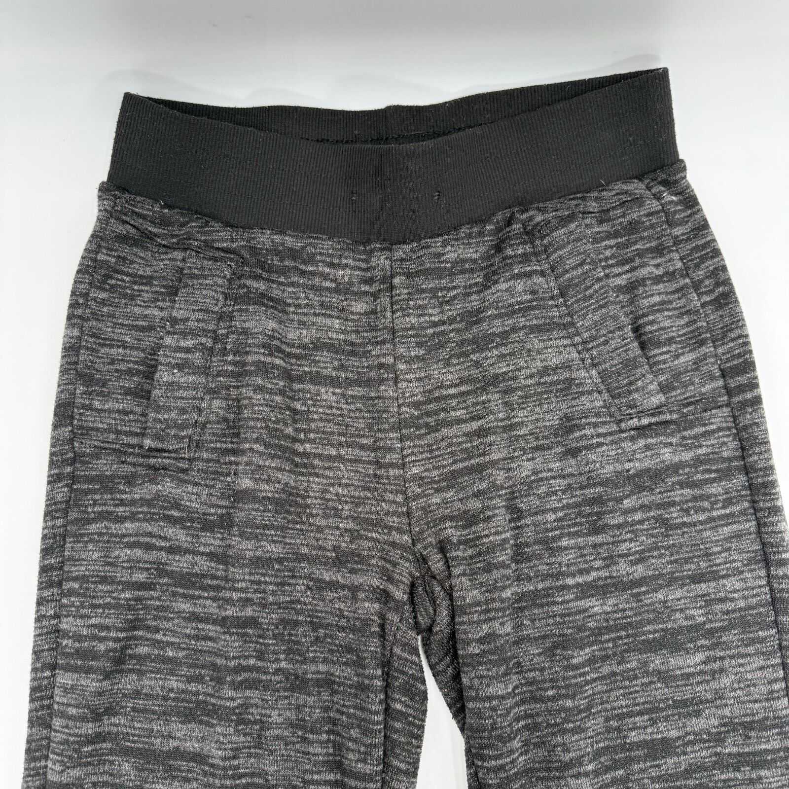 Fleece Lined Swearpants Warm Loungewear Pants Grey Textured Strips Size L-XL