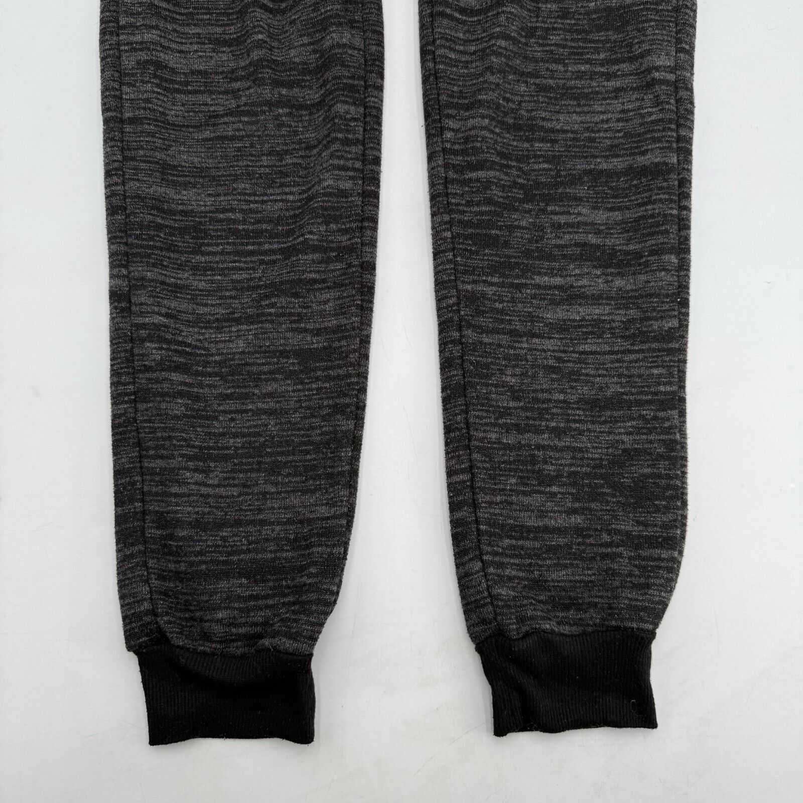 Fleece Lined Swearpants Warm Loungewear Pants Grey Textured Strips Size L-XL