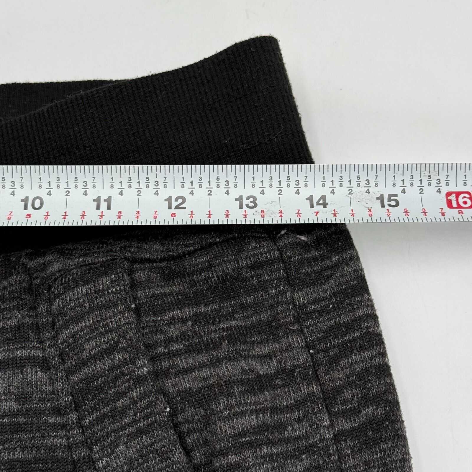 Fleece Lined Swearpants Warm Loungewear Pants Grey Textured Strips Size L-XL