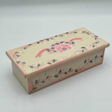 Floral Wood Box with Lid Jewelry Box Storage Case