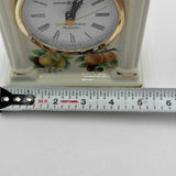 Formalities Baum Bros 8" Ceramic Mantle Clock Fruit Gold Accent Quartz Cathedral