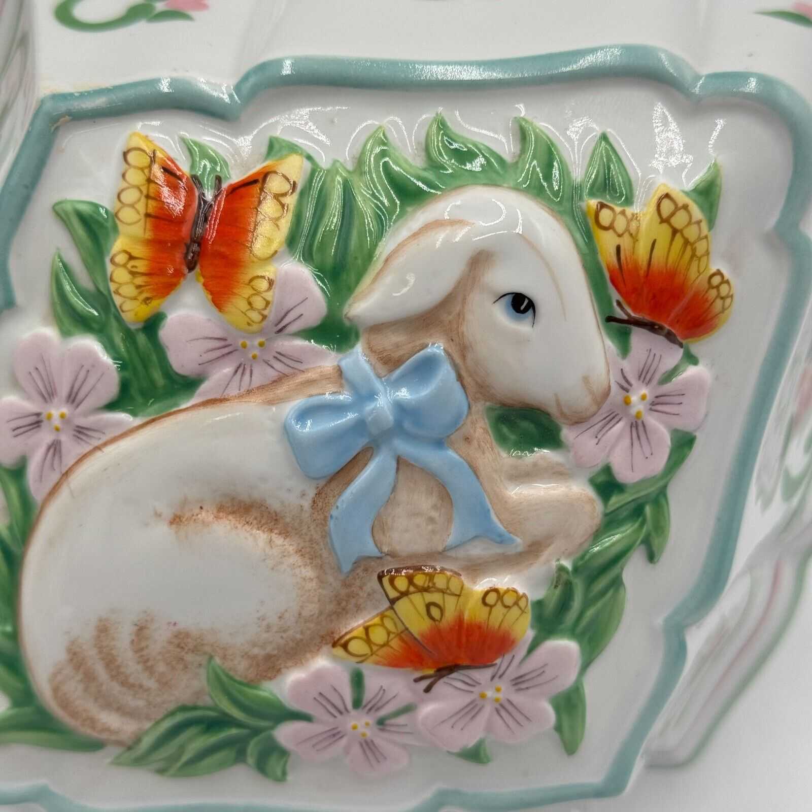 Franklin Mint Le Cordon Bleu Duck Lamb Butterfly Spring 1986 Ceramic Diamond Art