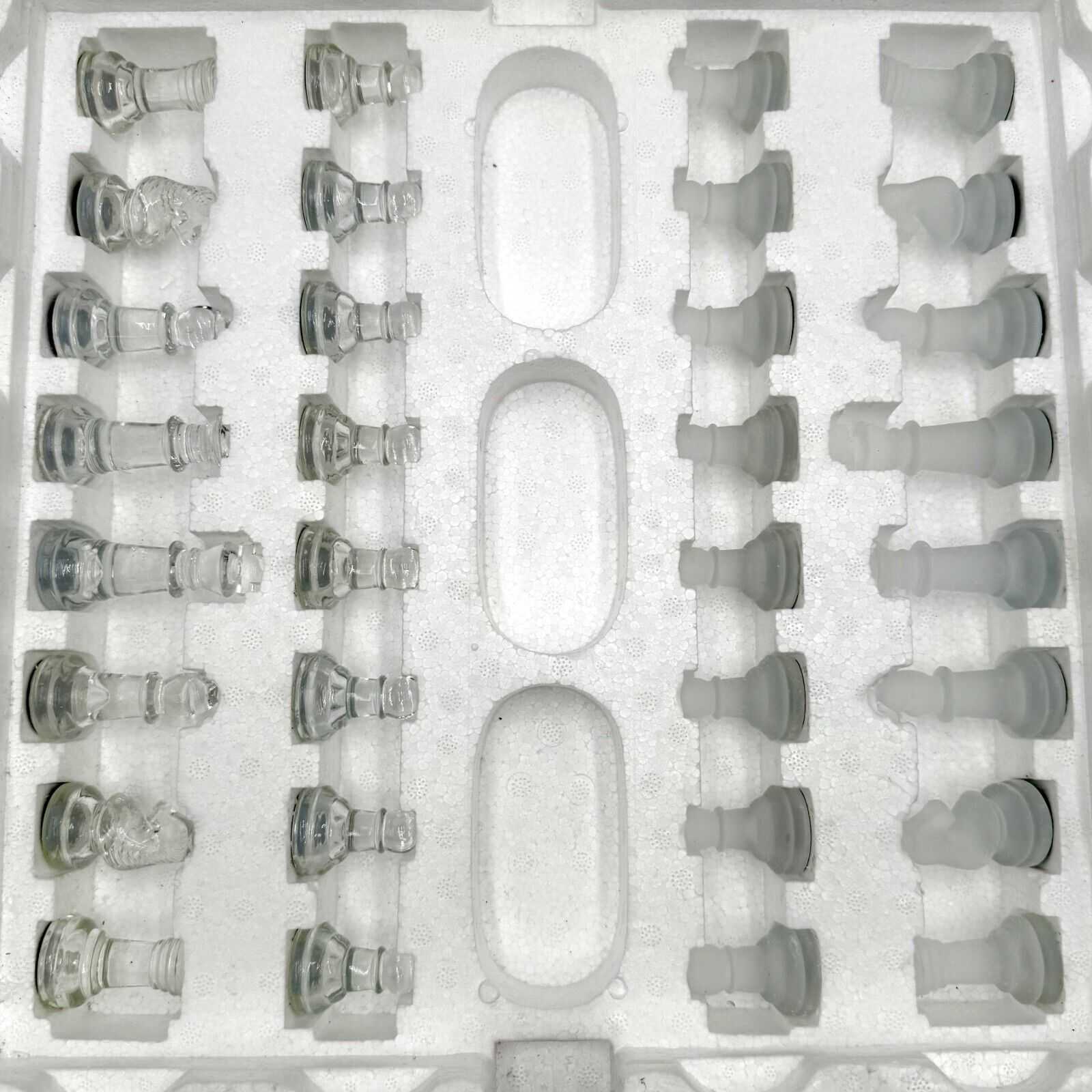 Glass Chess Set (pieces only, no board) Frosted & Clear