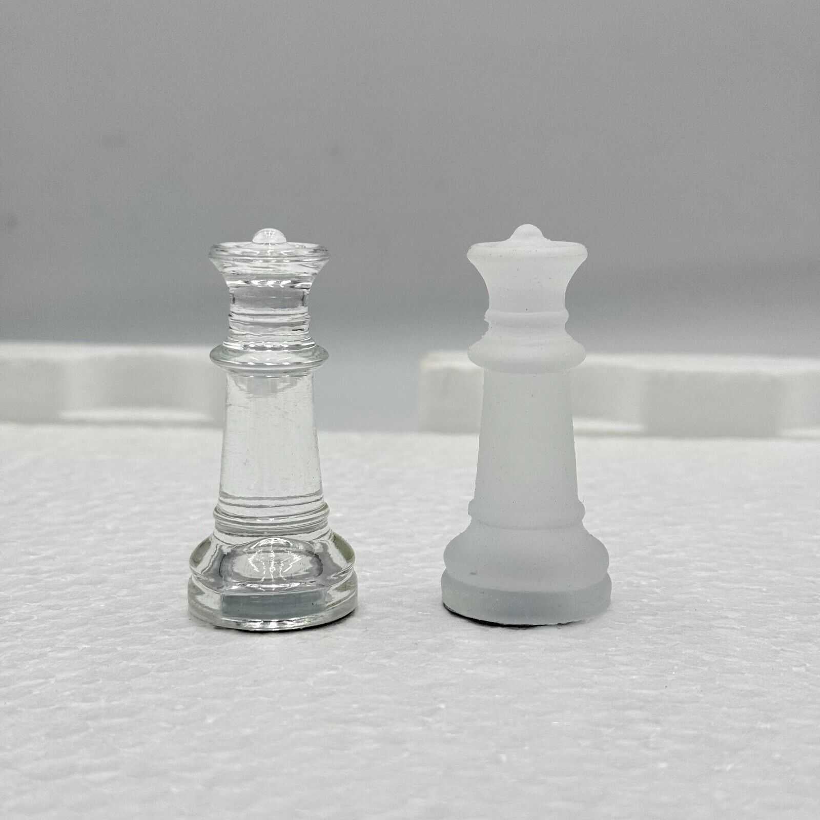 Glass Chess Set (pieces only, no board) Frosted & Clear