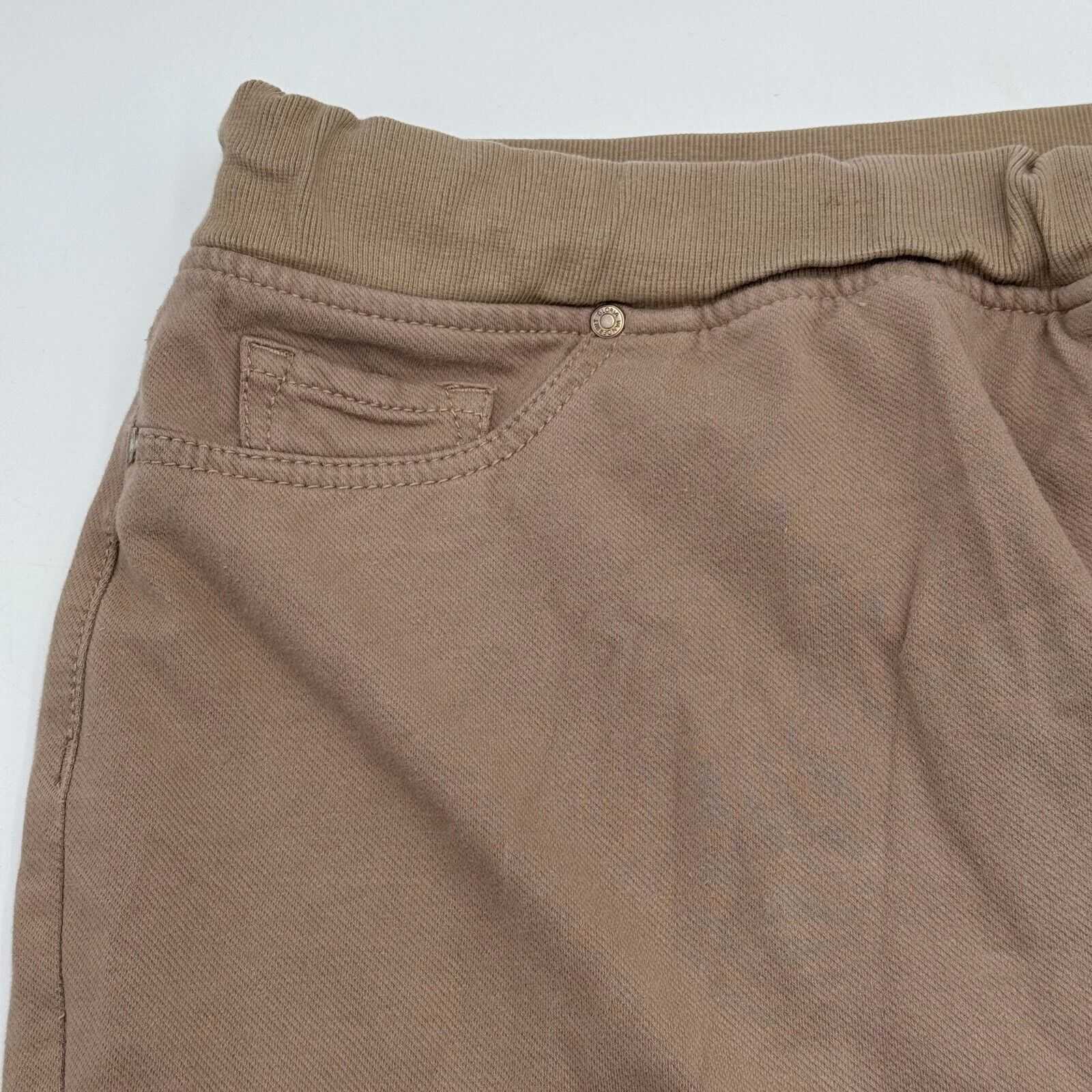 Gloria Vanderbilt Tan Beige Skirt Fold Over Flap Skort Shorts Pockets Size 16