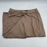 Gloria Vanderbilt Tan Beige Skirt Fold Over Flap Skort Shorts Pockets Size 16