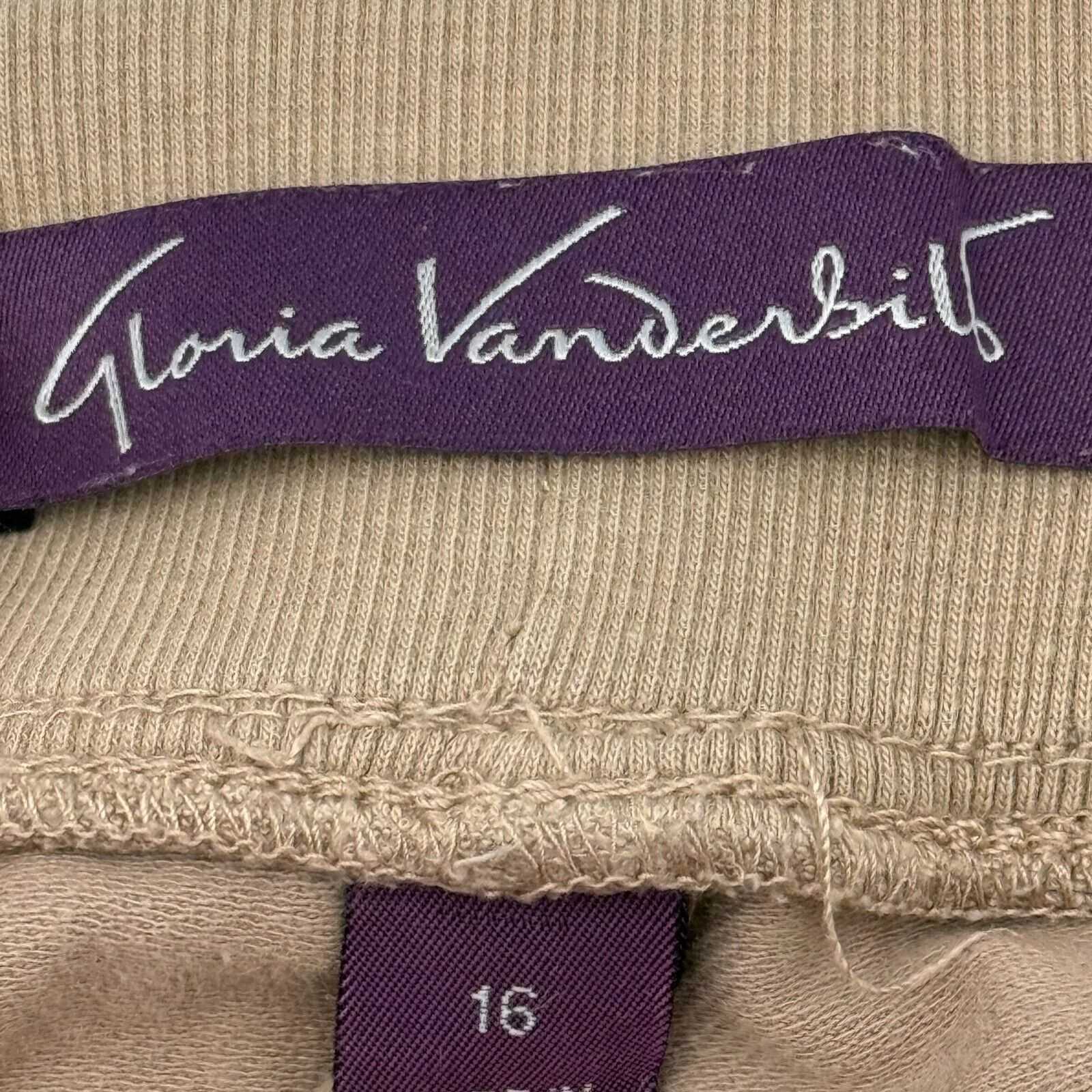 Gloria Vanderbilt Tan Beige Skirt Fold Over Flap Skort Shorts Pockets Size 16