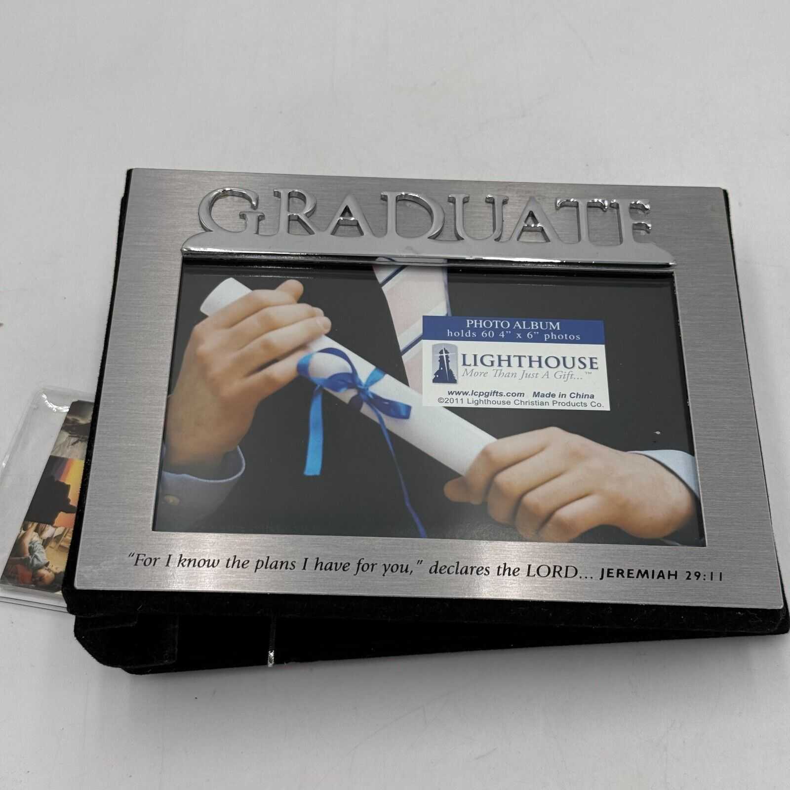 Grad Gift Graduate Faith Badge Plaque and 4x6 Photo Album Christian Graduation