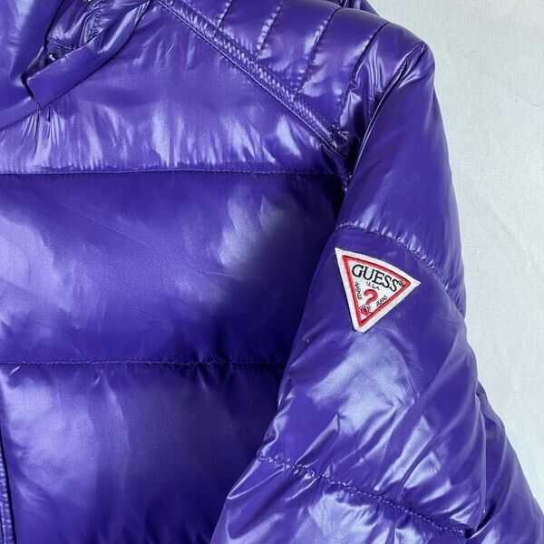 Guess Men's Nylon Insulated Quilted Puffer Jacket Basic Purple Winter Size XL