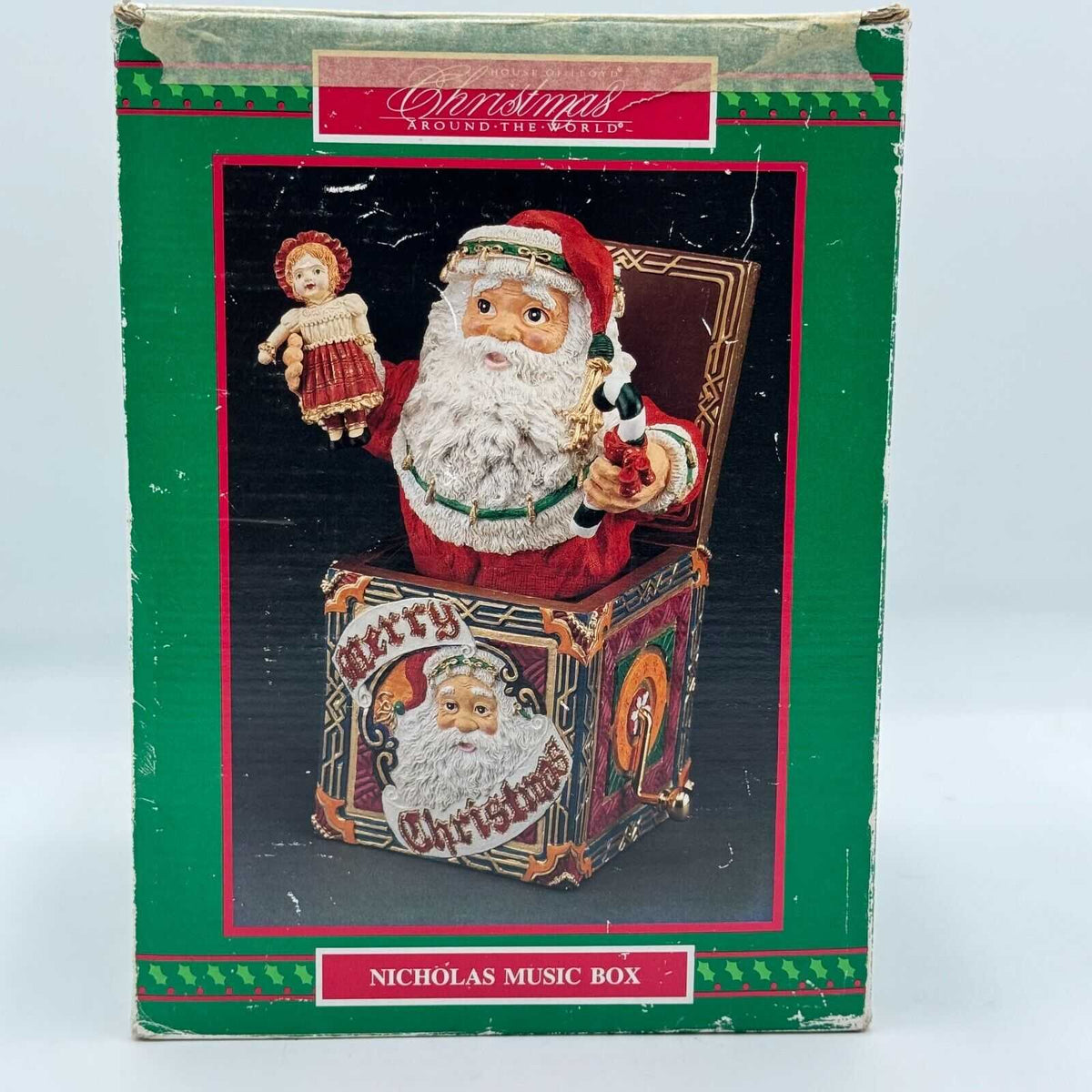 HOUSE OF LLOYD CHRISTMAS AROUND THE WORLD NICHOLAS MUSIC BOX SANTA 1994 WITH BOX