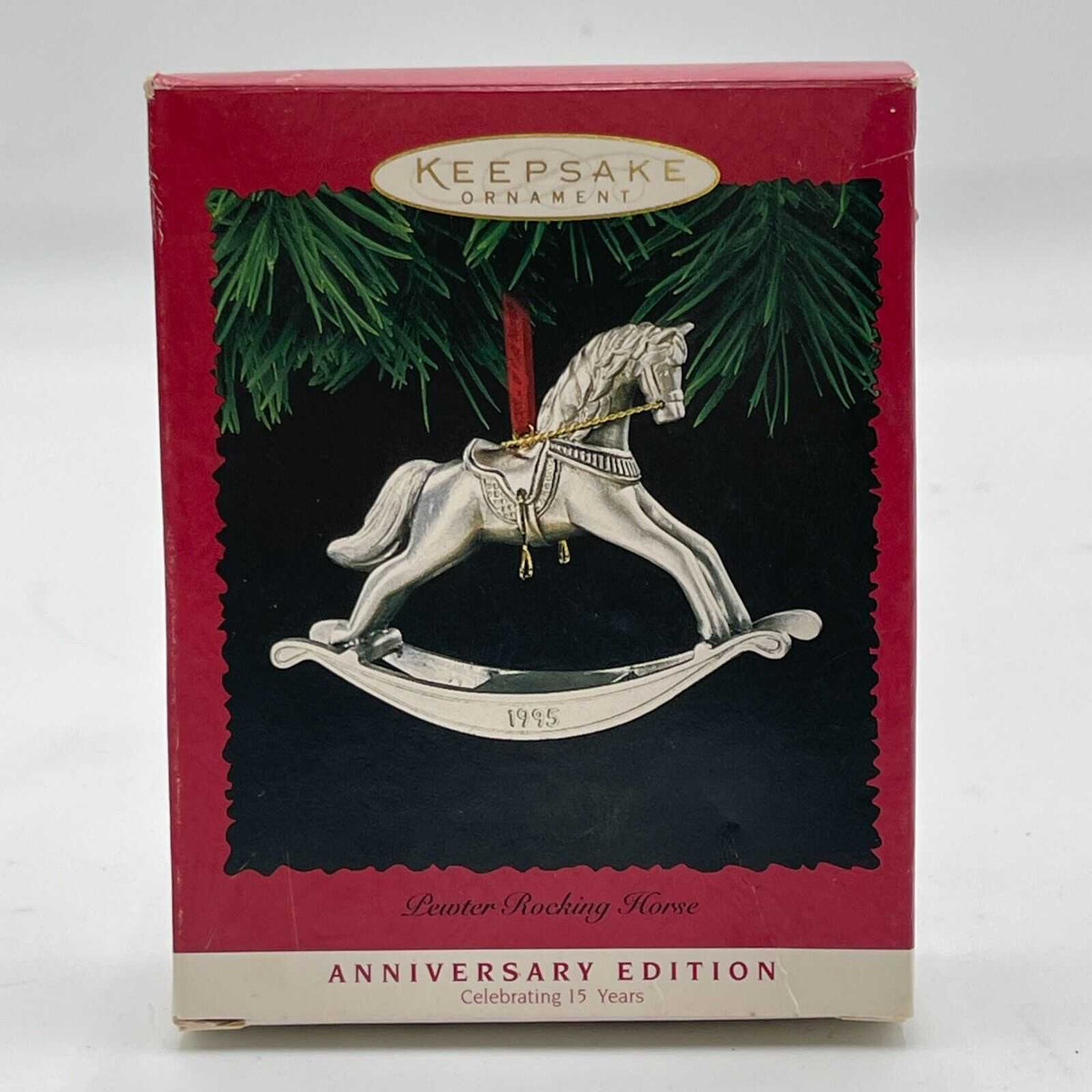 Hallmark Pewter Rocking Horse Keepsake Ornament Dated 1995