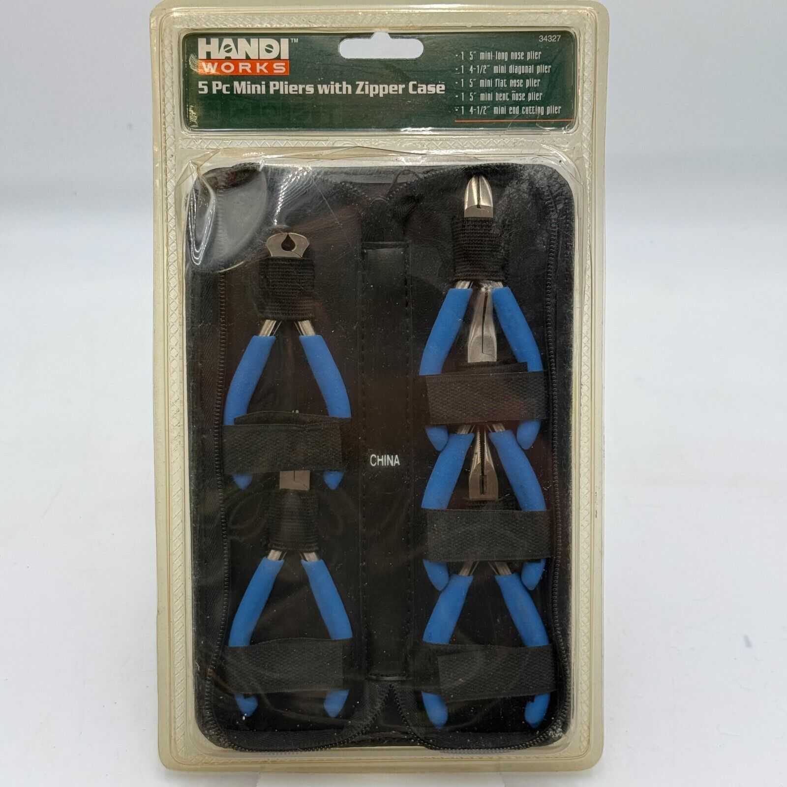 Handi Works 5 pc Mini Pliers with Zipper Case Tool Set New Sealed