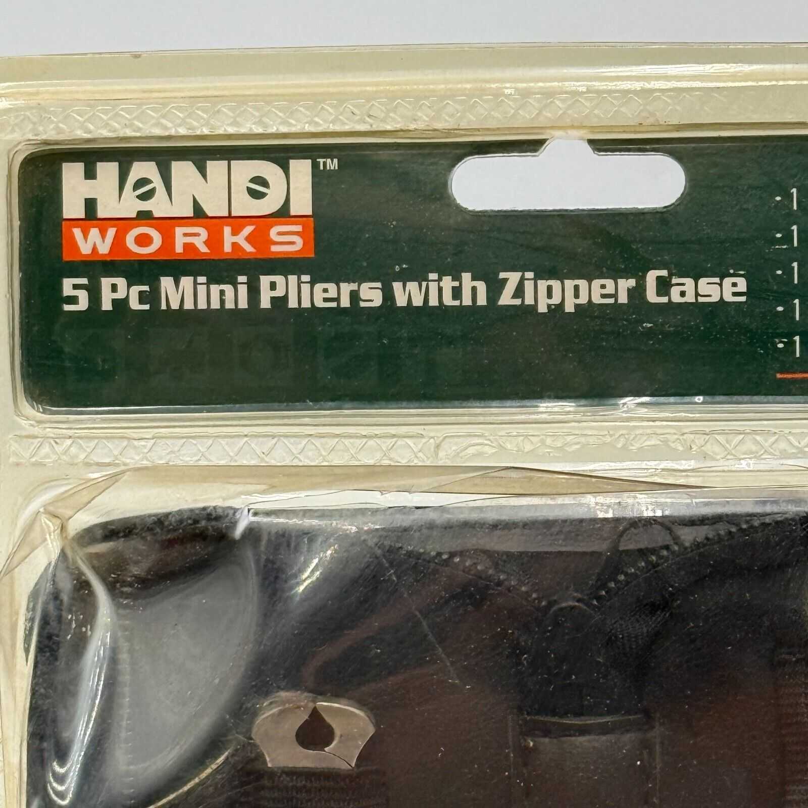 Handi Works 5 pc Mini Pliers with Zipper Case Tool Set New Sealed